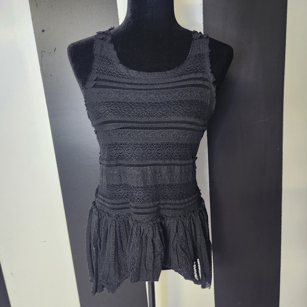 Black lace peplum too free people